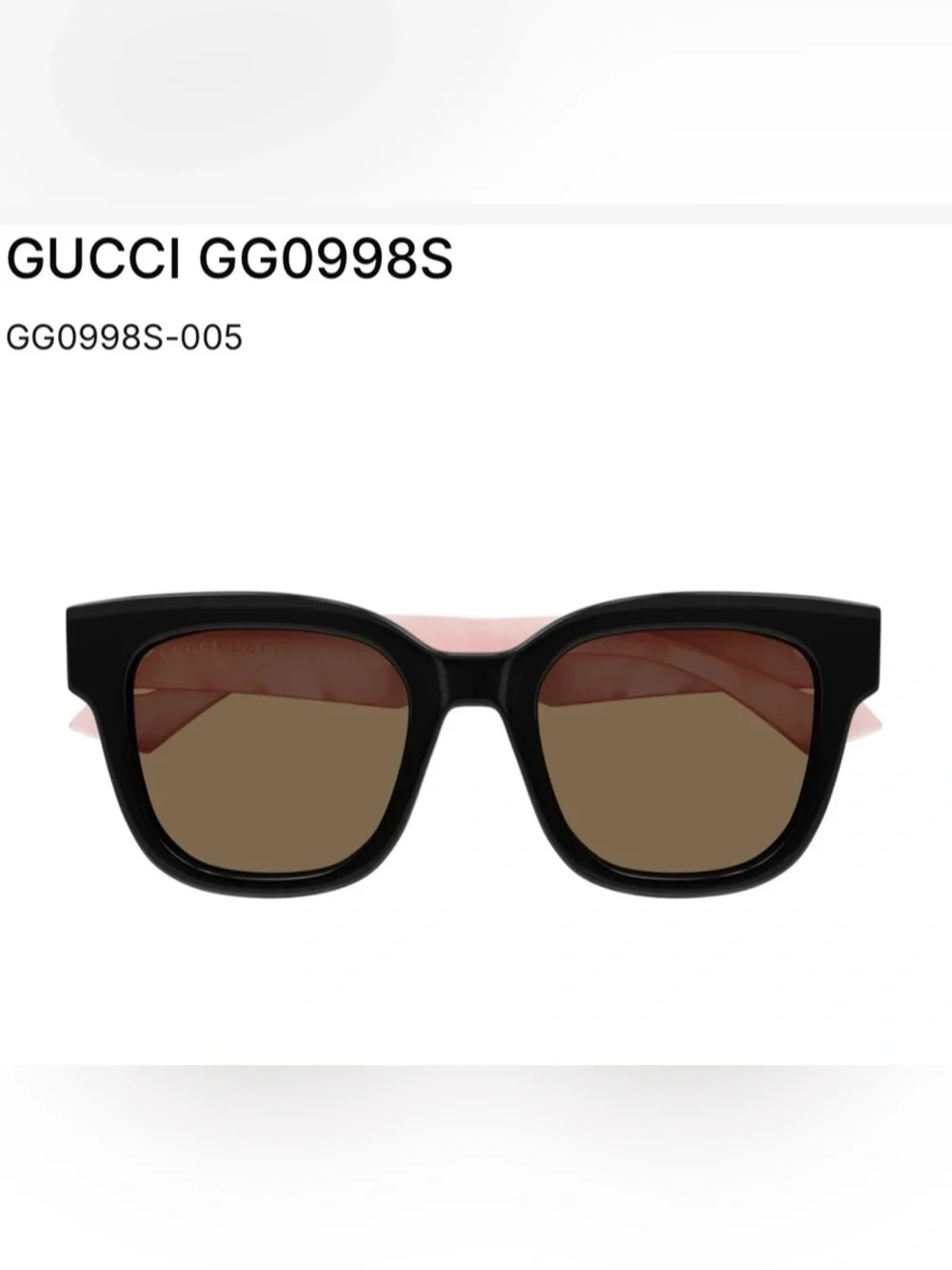 GUCCI GG0998S BRAND NEW GUCCI BLACK & PINK ACETATE SUNGLASSES $430